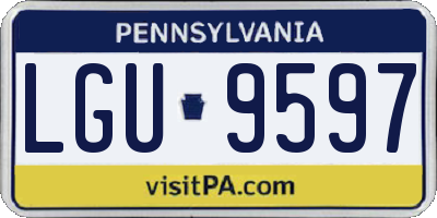 PA license plate LGU9597