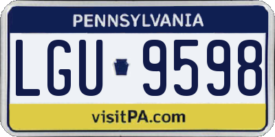 PA license plate LGU9598