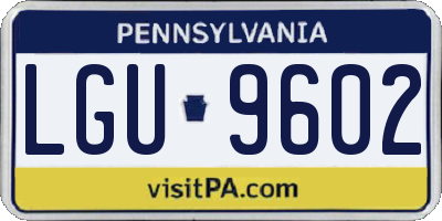 PA license plate LGU9602