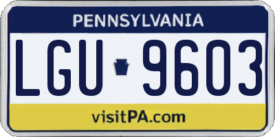 PA license plate LGU9603