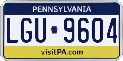PA license plate LGU9604