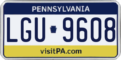 PA license plate LGU9608