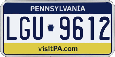PA license plate LGU9612