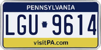 PA license plate LGU9614