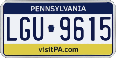 PA license plate LGU9615