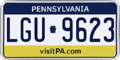 PA license plate LGU9623