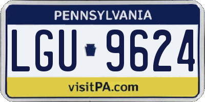 PA license plate LGU9624