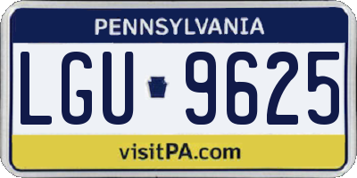 PA license plate LGU9625