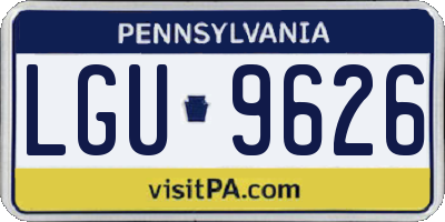 PA license plate LGU9626