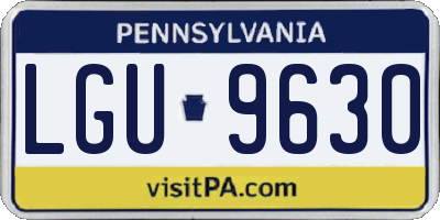 PA license plate LGU9630