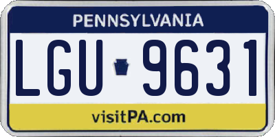 PA license plate LGU9631