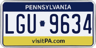 PA license plate LGU9634