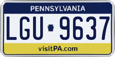 PA license plate LGU9637