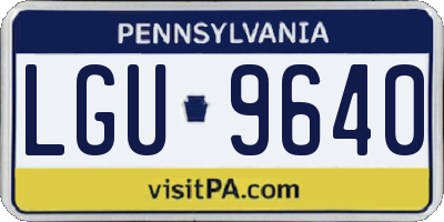 PA license plate LGU9640