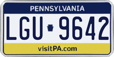 PA license plate LGU9642