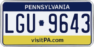 PA license plate LGU9643