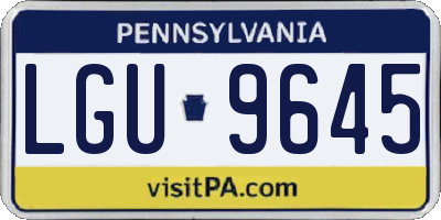 PA license plate LGU9645