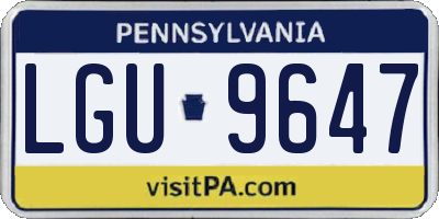 PA license plate LGU9647