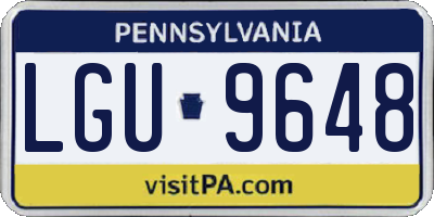 PA license plate LGU9648