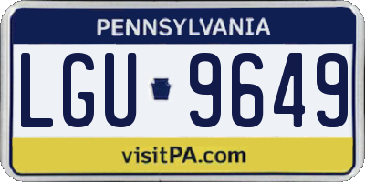 PA license plate LGU9649