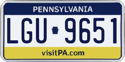 PA license plate LGU9651