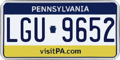 PA license plate LGU9652