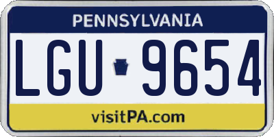 PA license plate LGU9654