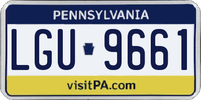 PA license plate LGU9661