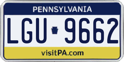 PA license plate LGU9662