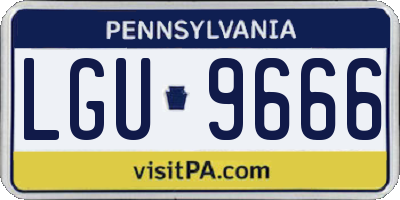 PA license plate LGU9666