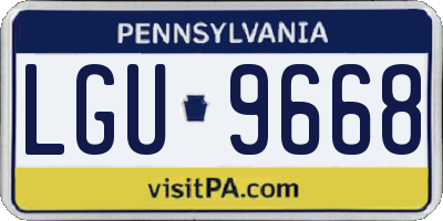 PA license plate LGU9668