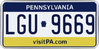 PA license plate LGU9669
