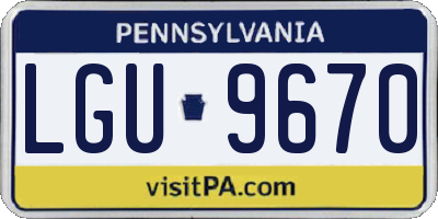 PA license plate LGU9670