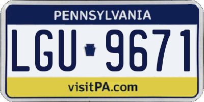 PA license plate LGU9671