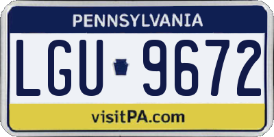 PA license plate LGU9672