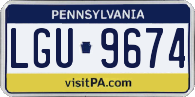 PA license plate LGU9674