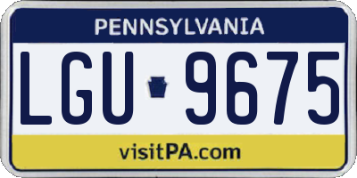PA license plate LGU9675