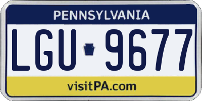 PA license plate LGU9677