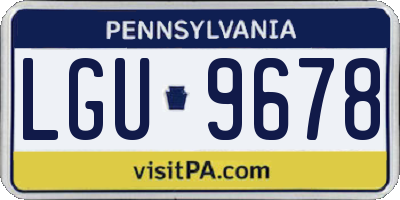 PA license plate LGU9678