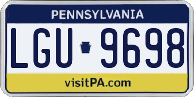 PA license plate LGU9698