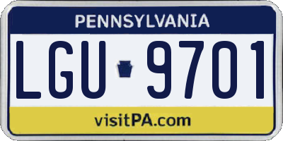 PA license plate LGU9701
