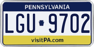 PA license plate LGU9702