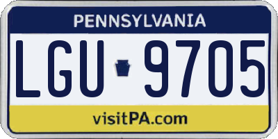 PA license plate LGU9705