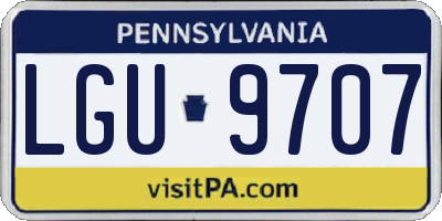 PA license plate LGU9707