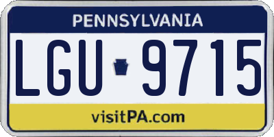 PA license plate LGU9715