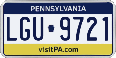 PA license plate LGU9721