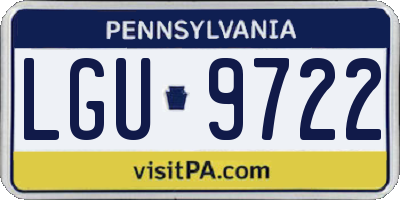 PA license plate LGU9722
