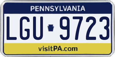 PA license plate LGU9723