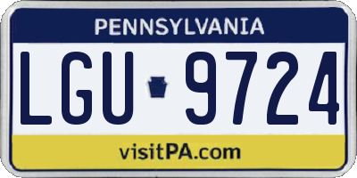PA license plate LGU9724