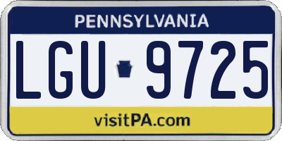 PA license plate LGU9725